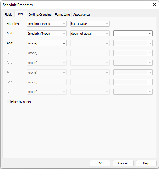 Schedule Fields